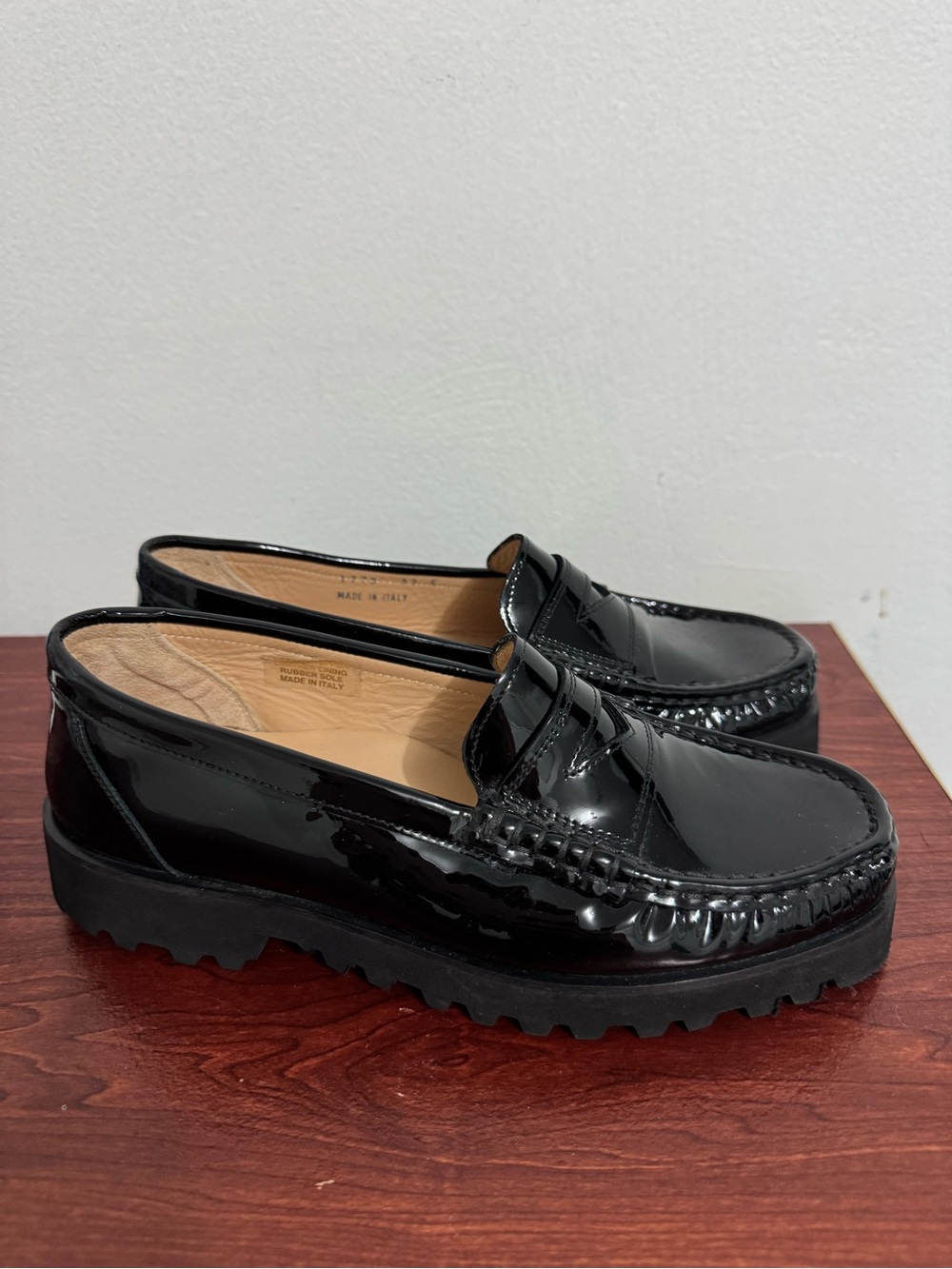 Ron White Women's Black Patent Leather Penny Loafers